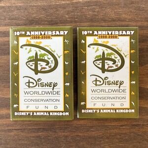 2 Disney Animal Kingdom 10th Anniversary 1998-2008 Conservation Fund Buttons